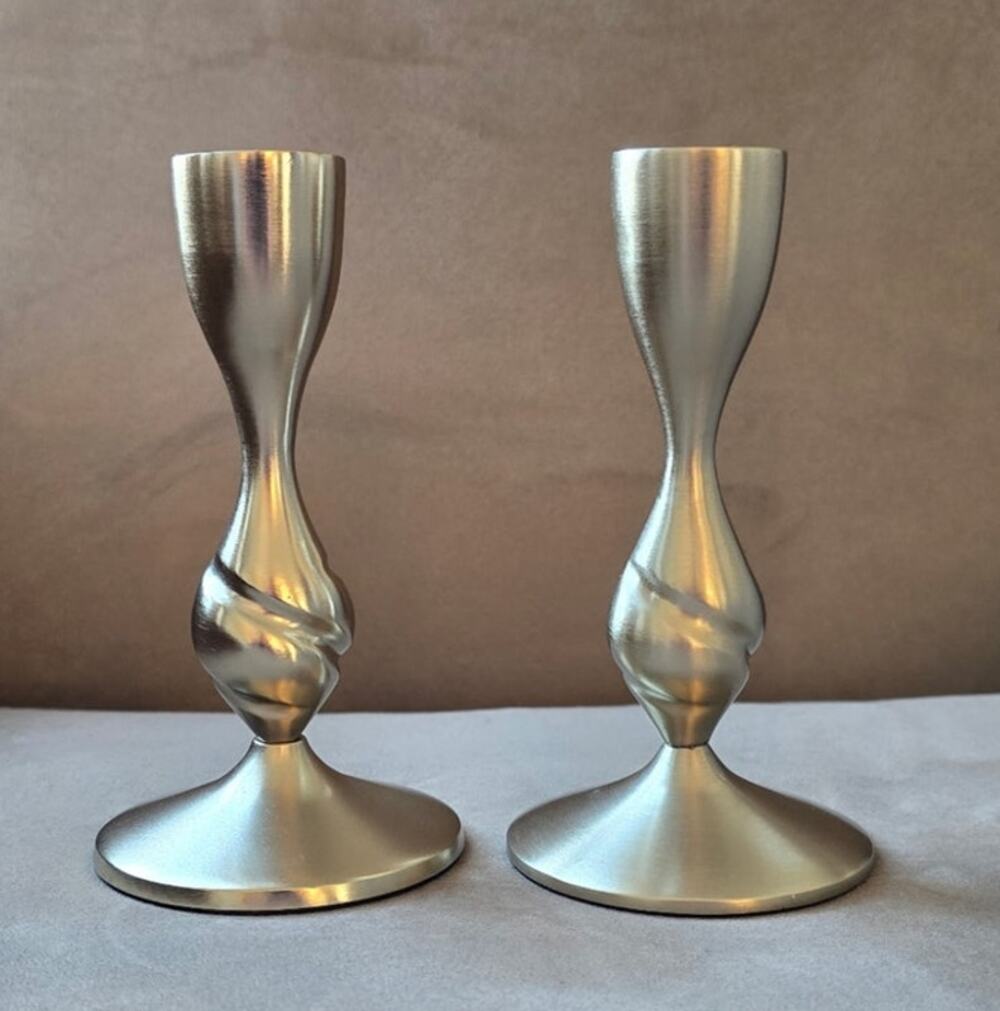 NIB Anthropologie Naya Brass Lacquer Taper Candlestick Holder - Pair of 2 -Small